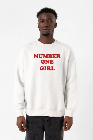 Rose Number One Girl Beyaz Erkek 2ip Sweatshirt