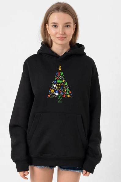 Broadway Christmas Siyah Kadın 3ip Kapşonlu ürün görseli 1