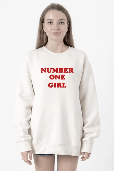 Rose Number One Girl Beyaz Kadın 2ip Sweatshirt