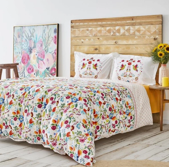 Karaca Home Parlin Fuşya %100 Pamuk Çift Kişilik Nevresim Takımı - 2