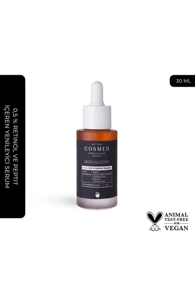 COSMED Skinologist 0,5 % Retinol ve Peptit İçeren Yenileyici Serum 30 ml