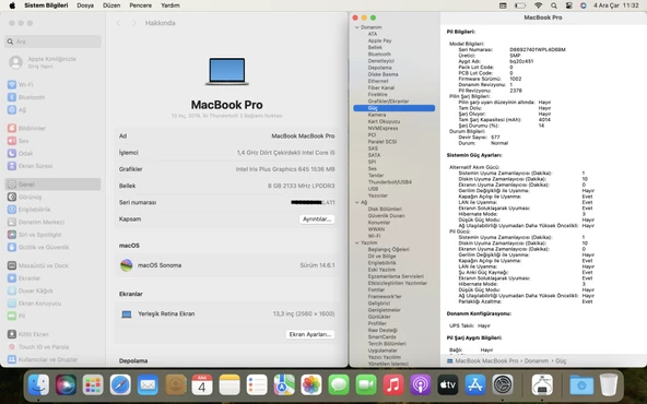 A2159 MACBOOK PRO 13-İNÇ 2019 (1.4GHZ İ5, 8GB RAM, 128GB SSD, 1536MB GPU, 517 DEVİR, USQ) - 4