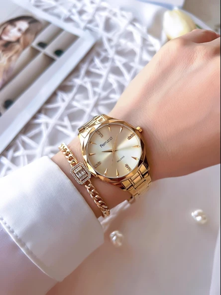 Ferrucci Çelik Kordon 2 Yıl Garantili Yeni Sezon 30 Mt Suya Dayanıklı Kadın Kol Saati BFC.14215.03 - Resim 2