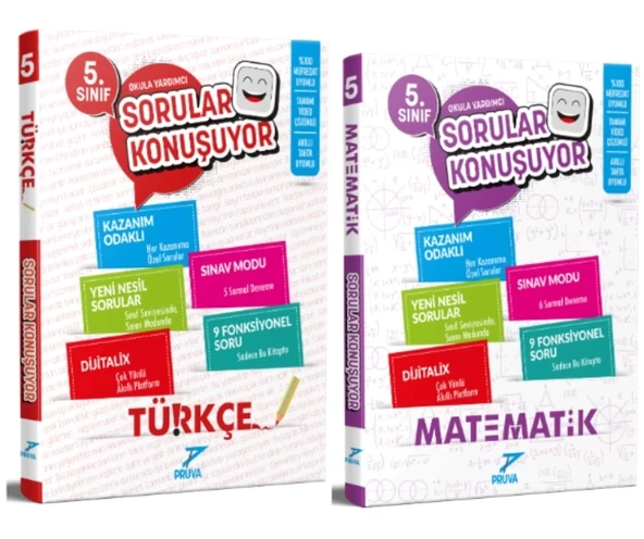 PRUVA AKADEMİ YAYINLARI 5.SINIF SORULAR KONUŞUYOR TÜRKÇE-MATEMATİK SORU BANKASI