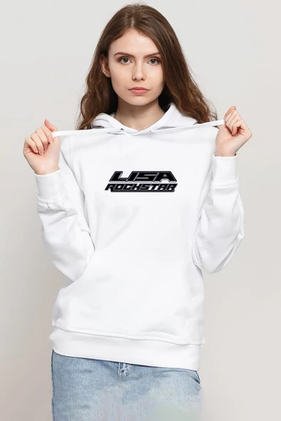 Lisa Rockstar Beyaz Kadın 3ip Kapşonlu Sweatshirt ürün görseli