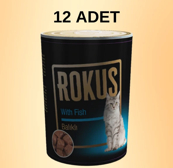 ROKUS BALIKLI KONSERVE YETİŞKİN KEDİ MAMASI 12 X 410GR