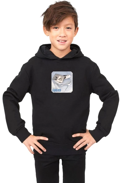 Babymonster Forever Siyah Çocuk 3ip Kapşonlu - Resim 2