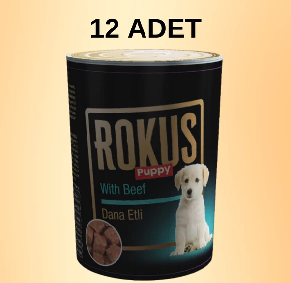 ROKUS DANA ETLİ KONSERVE YAVRU KÖPEK MAMASI 12 X 410GR