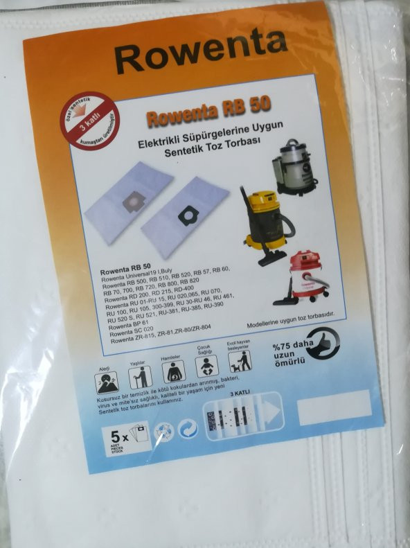 ROWENTA 300...399-461-520S-21-381-385-390 5 ADET TOZ TORBASI - 1