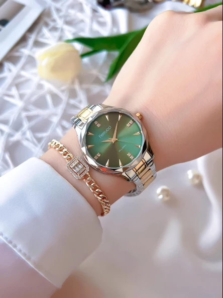 Ferrucci Çelik Kordon 2 Yıl Garantili Yeni Sezon 30 Mt Suya Dayanıklı Kadın Kol Saati BFC.14215.04 - Resim 2