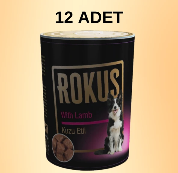 ROKUS KUZU ETLİ KONSERVE YETİŞKİN KÖPEK MAMASI 12 X 410GR