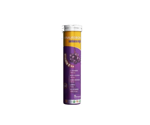 Immuferon Sambucus Nigra + Vitamin C + Beta Glucan + Çinko + Vitamin D3 20 Efervesan Tablet