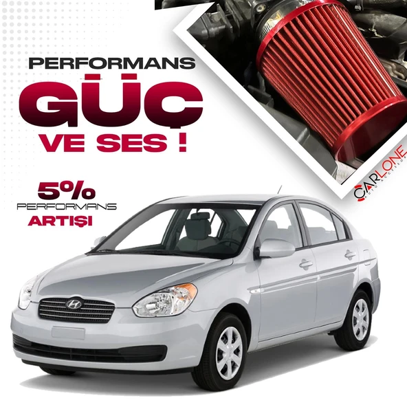 Hyundai Accent Era 1.5dizel CRDİ 16V Motor Spor Açık Hava Filtresi Kırmızı Renk ürün görseli 1