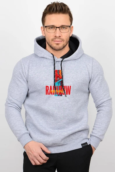 Üç Iplik Şardonlu Baskılı Kapüşonlu Sweatshirt K3 Edw213K