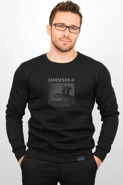 Üç Iplik Şardonlu Baskılı Kapüşonlu Sweatshirt M5 Edw213