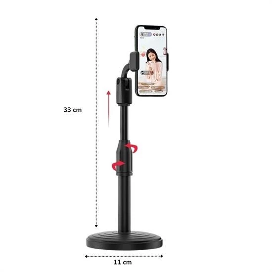 360 Derece Döndürülebilir Masaüstü Teleskopik Telefon Standı Çok Fonksiyonlu Telefon Tutucu - 3