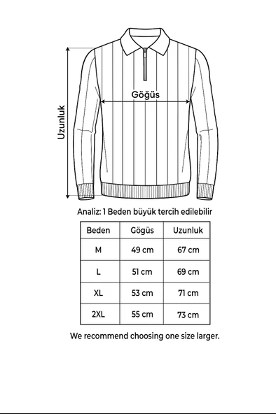 Erkek Yarım Fermuarlı Polo Yaka Mevsimlik Kazak Beyaz Edw195 - Resim 4