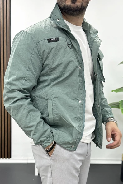 Erkek Krinkıl Kumaş Mevsimlik Ceket Su Yeşili Edw207 - 2