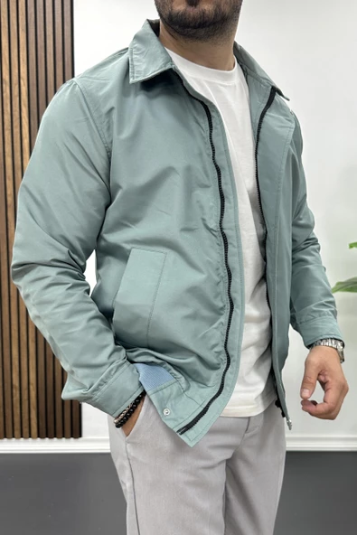 Erkek Gömlek Yaka Mevsimlik Ceket Mavi Edw210 - Resim 2