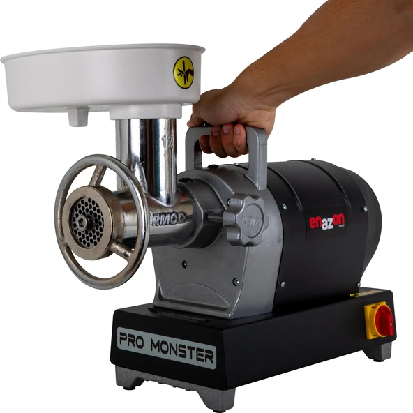 Enazon12 No 12 lik Et Kıyma Makinesi Geri Çalışma Özellikli 0,55 Kw 0,75 Hp( Beygir) SUCUK APARATLI - 3