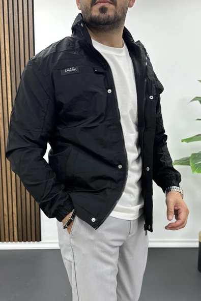 Erkek Krinkıl Kumaş Mevsimlik Ceket Siyah Edw207 - 2