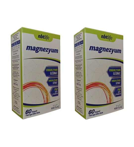 Nbt Life Magnezyum P5P Vitamin B6 60 Kapsül 2 Adet