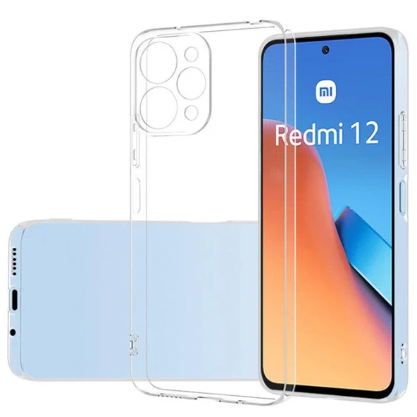 Smody Xiaomi Redmi 12 İle Uyumlu Kılıf Lüx Şeffaf Silikon