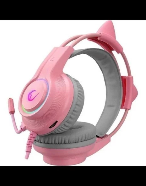 Rampage RM-K91 X-CATTY USB 7.1 RGB Pembe Kulak Üstü Oyuncu Kulaklığı - 3