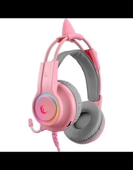 Rampage RM-K91 X-CATTY USB 7.1 RGB Pembe Kulak Üstü Oyuncu Kulaklığı - 2