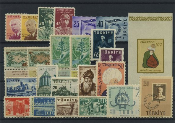 Türkiye Cumhuriyeti Pul Koleksiyonu - 1957 Yıl Seti - 2