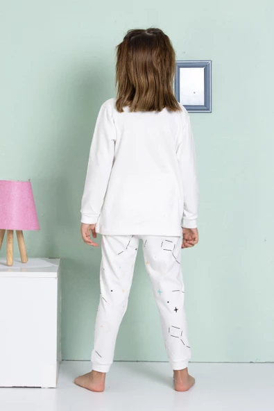 Kız Çocuk Tavşan Desenli Uzun Kollu Pijama Takımı - 12