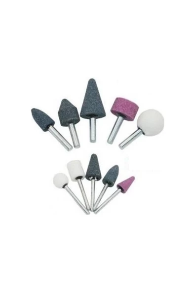 10 Parça Vız Vız Kalıpçı Taşlama Seti Gravür Taşlama Ucu Hobi Seti Gravür Seti Oyma Taşları - 7