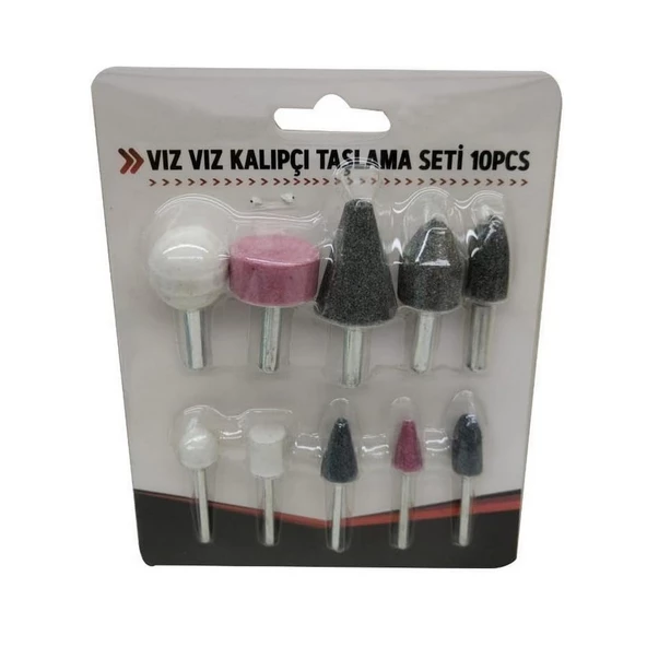 10 Parça Vız Vız Kalıpçı Taşlama Seti Gravür Taşlama Ucu Hobi Seti Gravür Seti Oyma Taşları - 4