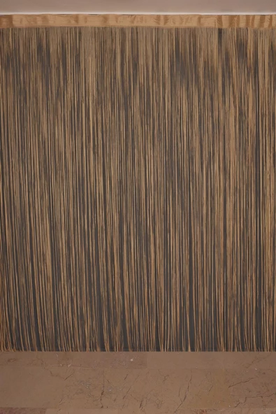 DÜZ İP GOLD RENK EN 100 CM BOY 280 CM HAZIR DÜĞMELERİ DİKİLMİŞ İP PERDE - Resim 2