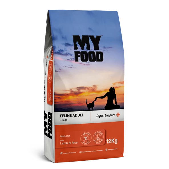 MY FOOD YETİŞKİN KEDİ KURU MAMASI KUZULU PİRİNÇLİ 12 KG