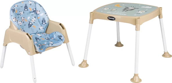 Maxi Taxi Feeding Kuzu Desenli 3 In 1 Çalışma Masalı Mama Sandalyesi - 3