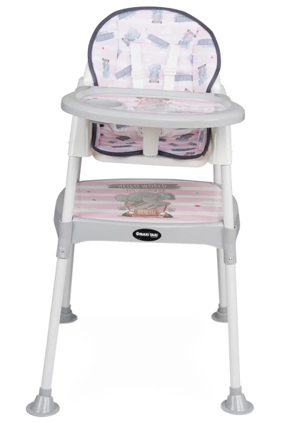 Maxi Taxi Feeding Fil Desenli 3 In 1 Mama Sandalyesi - Pembe - 3