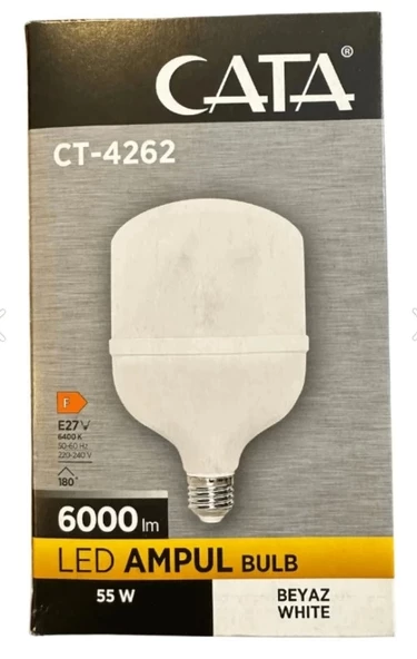 CATA 55w E-27 Torch Led Ampul Bulb 6500K Beyaz Işık 220v IP20