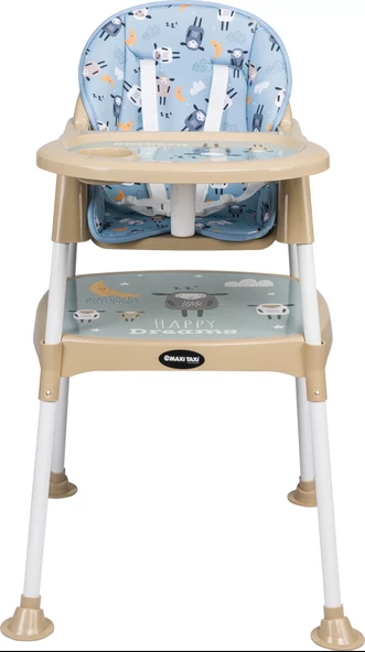 Maxi Taxi Feeding Kuzu Desenli 3 In 1 Çalışma Masalı Mama Sandalyesi - 4