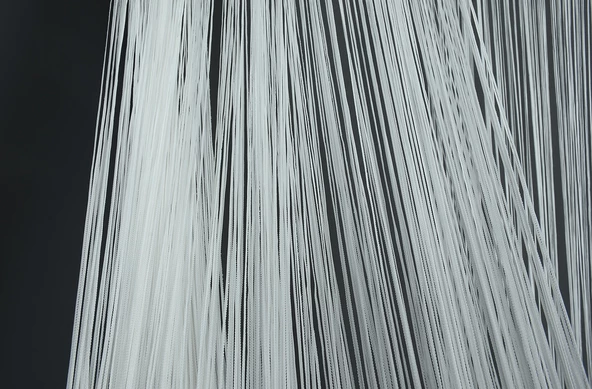 İP ZİNCİR KIRIK BEYAZ RENK EN 100 CM BOY 280 CM HAZIR DÜĞMELERİ DİKİLMİŞ İP PERDE - Resim 6