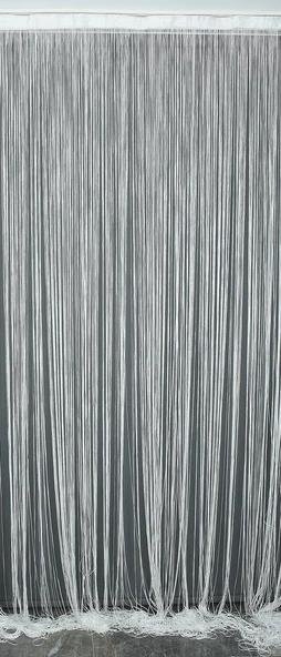 İP ZİNCİR KIRIK BEYAZ RENK EN 100 CM BOY 280 CM HAZIR DÜĞMELERİ DİKİLMİŞ İP PERDE - Resim 3