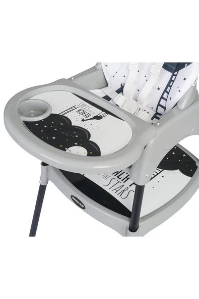 Maxi Taxi  Baby Feeding Yıldız Desenli 3in1 Mama Sandalyesi - Reach Star - 4