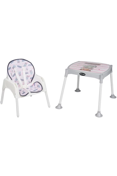Maxi Taxi Feeding Fil Desenli 3 In 1 Mama Sandalyesi - Pembe - 4