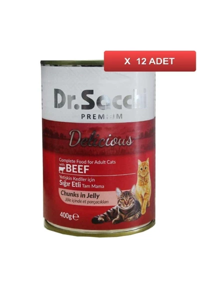 Dr.sacchi Konserve Sığır Etli Kedi Konservesi 400gr (12 Tane)