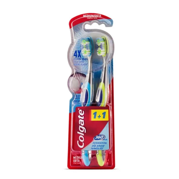 Colgate Diş Fırçası 360 Derece Interdental 1+1 Orta