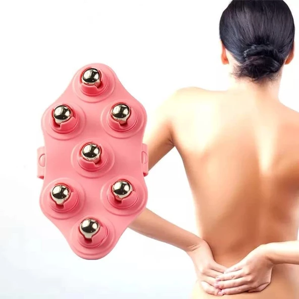 7 Metal Bilyalı  Masaj Aleti  Ele Geçme Kemerli Cilt Sıkılaştırıcı Soguk Masaj  Bilyeli Masaj Aleti - 7