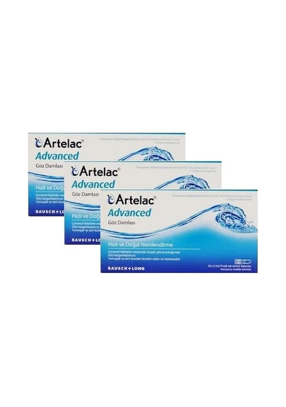 Bausch & Lomb Artelac Advanced Göz Damlası 0.5 ml x 30'lu Flakon 3 Adet