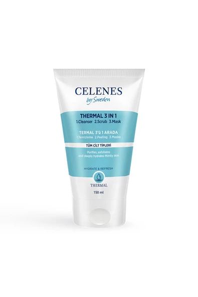 Celenes By Sweden Celenes Thermal 3 in1 Peeling Maske Temizleyici 150 ml - Tüm Ciltler - 1