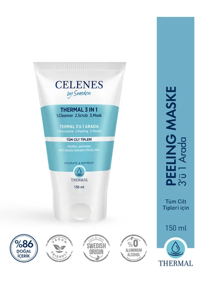 Celenes By Sweden Celenes Thermal 3 in1 Peeling Maske Temizleyici 150 ml - Tüm Ciltler - 2