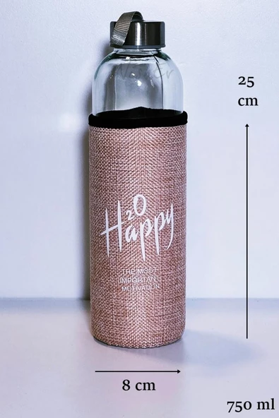 Nishev.com Evini Sev Kılıflı Cam Matara Suluk 500 Ml - Açık Pembe - 2